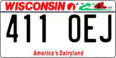WI license plate 411OEJ