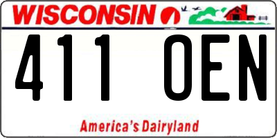 WI license plate 411OEN