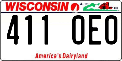 WI license plate 411OEO