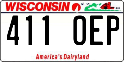 WI license plate 411OEP
