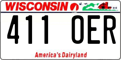 WI license plate 411OER