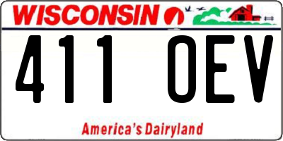 WI license plate 411OEV