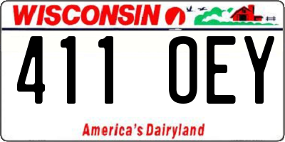 WI license plate 411OEY