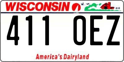WI license plate 411OEZ