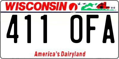 WI license plate 411OFA