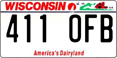 WI license plate 411OFB