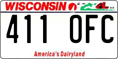WI license plate 411OFC