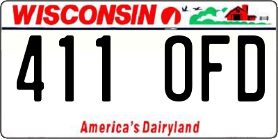 WI license plate 411OFD
