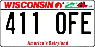 WI license plate 411OFE