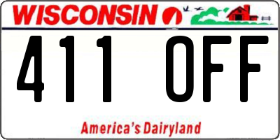 WI license plate 411OFF
