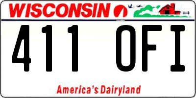 WI license plate 411OFI