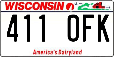 WI license plate 411OFK