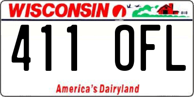 WI license plate 411OFL