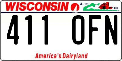 WI license plate 411OFN