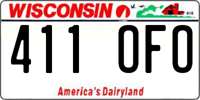 WI license plate 411OFO