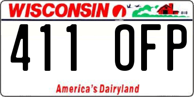 WI license plate 411OFP