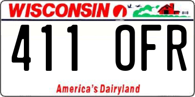 WI license plate 411OFR