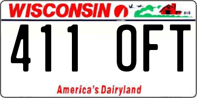 WI license plate 411OFT