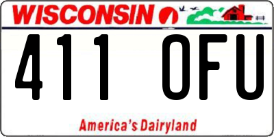 WI license plate 411OFU
