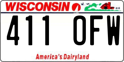 WI license plate 411OFW