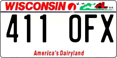 WI license plate 411OFX