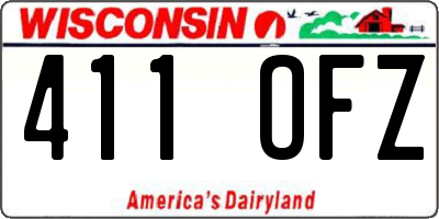 WI license plate 411OFZ