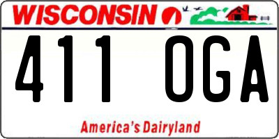 WI license plate 411OGA
