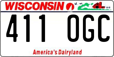 WI license plate 411OGC