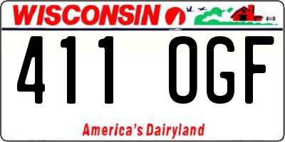 WI license plate 411OGF
