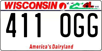 WI license plate 411OGG