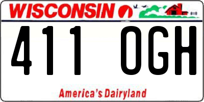 WI license plate 411OGH