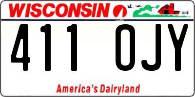 WI license plate 411OJY