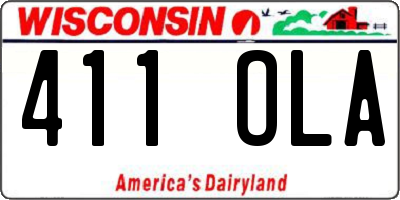 WI license plate 411OLA