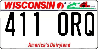 WI license plate 411ORQ
