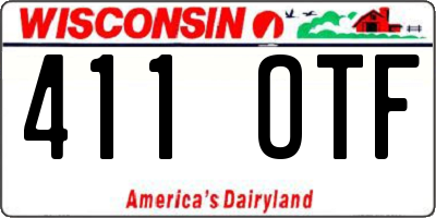 WI license plate 411OTF