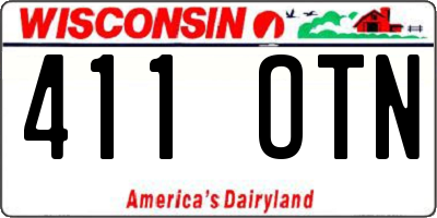 WI license plate 411OTN