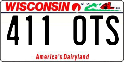 WI license plate 411OTS