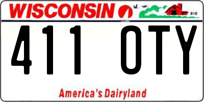 WI license plate 411OTY