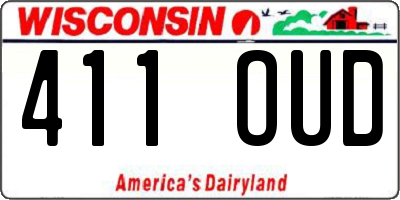 WI license plate 411OUD