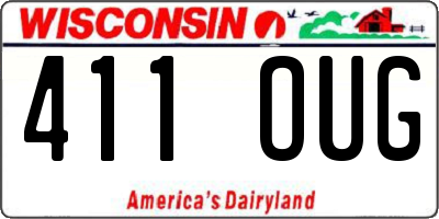 WI license plate 411OUG