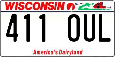 WI license plate 411OUL