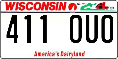 WI license plate 411OUO