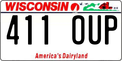 WI license plate 411OUP