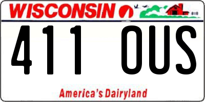 WI license plate 411OUS