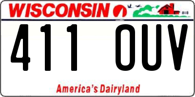 WI license plate 411OUV