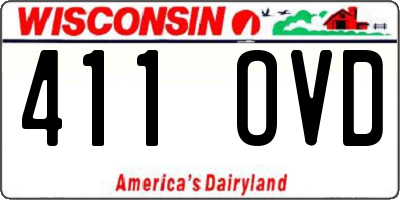 WI license plate 411OVD