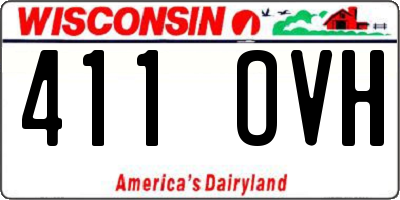 WI license plate 411OVH