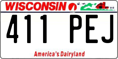 WI license plate 411PEJ