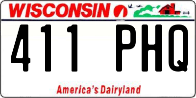 WI license plate 411PHQ