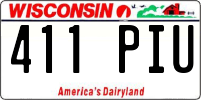 WI license plate 411PIU